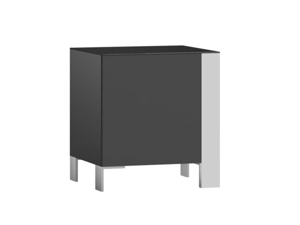 Mała szafka grafitowa z metalowymi nogami w stylu minimalistycznym