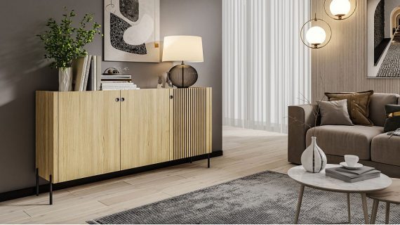 Elegancka Witryna Dębowa Rennes RN06 - obrazek 4