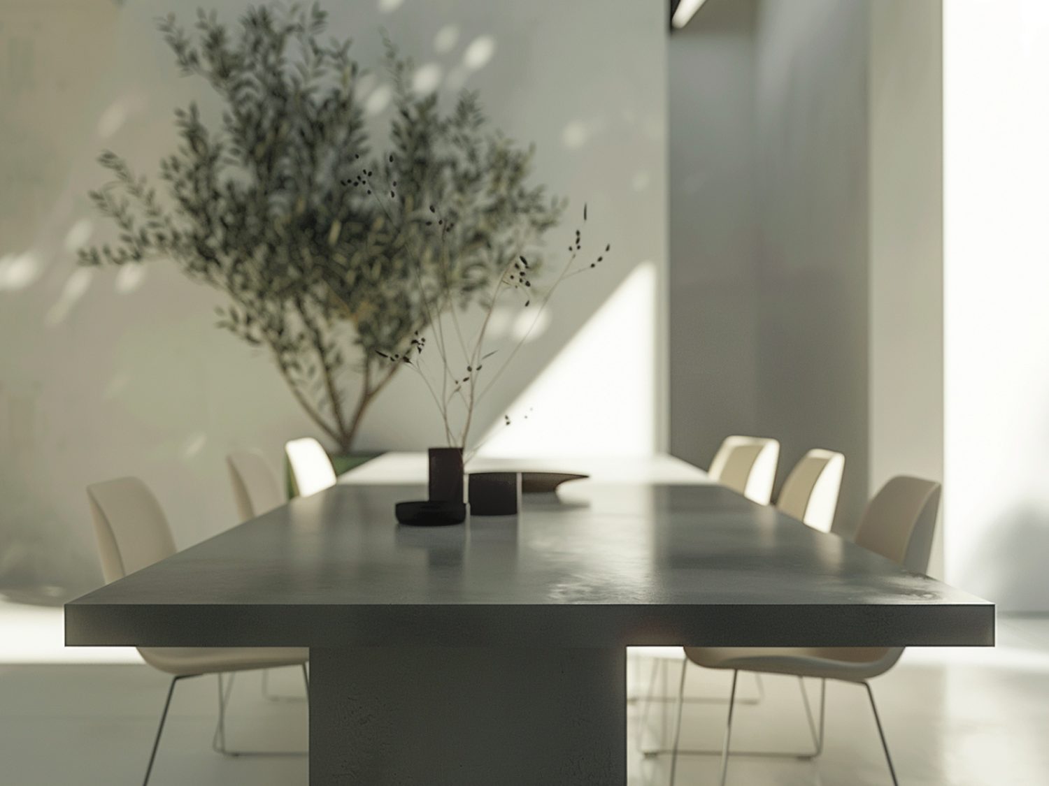 Detal czarnego blatu w stole