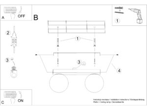 miniaturka Stylowy plafon YUCCA 2 punkty światła