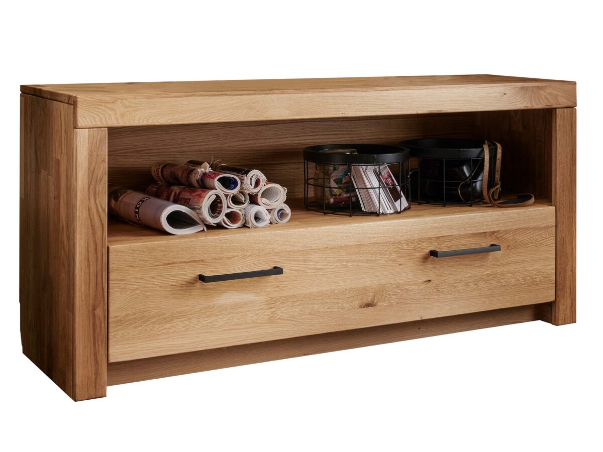 Szafka RTV Solis I Klasyczny Design z Drewna Dębowego