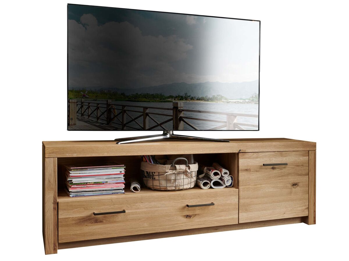 Szafka RTV Solis II Dębowa Elegancja z Nowoczesnym Akcentem