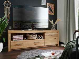 miniaturka Szafka RTV Solis II Dębowa Elegancja z Nowoczesnym Akcentem