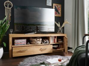 miniaturka Szafka RTV Solis II Dębowa Elegancja z Nowoczesnym Akcentem