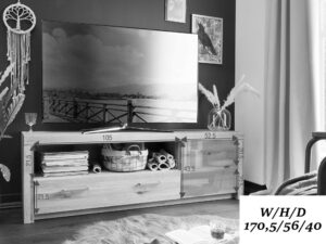 miniaturka Szafka RTV Solis II Dębowa Elegancja z Nowoczesnym Akcentem