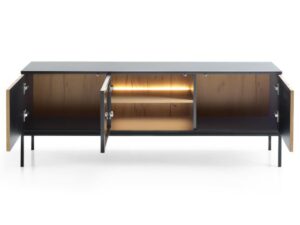 miniaturka Szafka RTV Spokój Dąb Wotan/Czarny Naturalna Harmonia