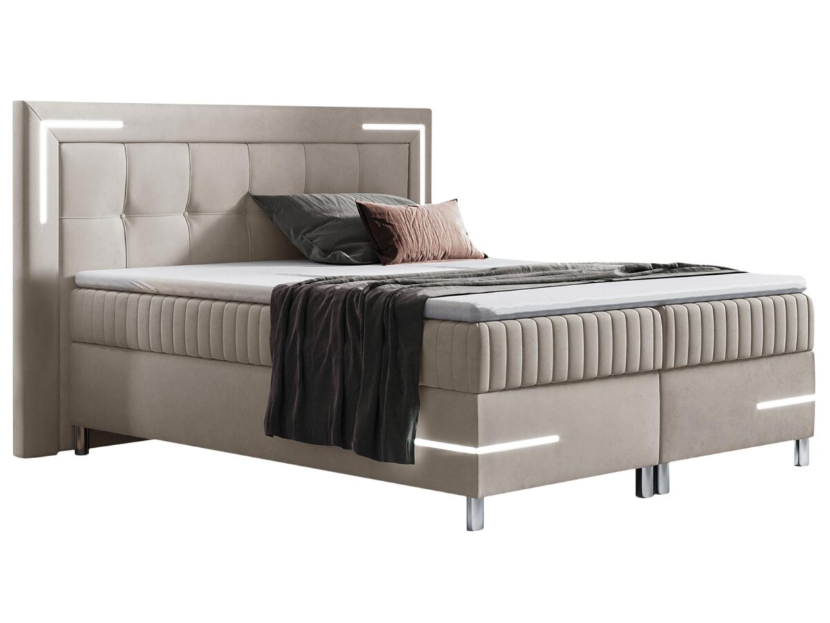 Łóżko Eclipse Kontynentalne z LED Oświetleniem