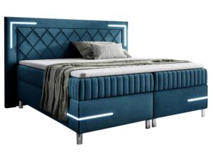 miniaturka Kontynentalne Łóżko Eclipse 3 z Geometrycznym Zagłówkiem