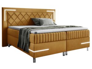 miniaturka Kontynentalne Łóżko Eclipse 3 z Geometrycznym Zagłówkiem