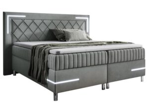 miniaturka Kontynentalne Łóżko Eclipse 3 z Geometrycznym Zagłówkiem