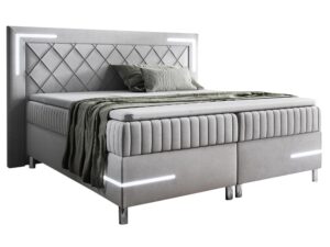 miniaturka Kontynentalne Łóżko Eclipse 3 z Geometrycznym Zagłówkiem