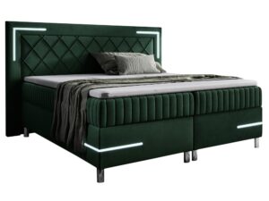 miniaturka Kontynentalne Łóżko Eclipse 3 z Geometrycznym Zagłówkiem