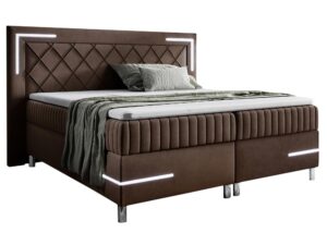 miniaturka Kontynentalne Łóżko Eclipse 3 z Geometrycznym Zagłówkiem