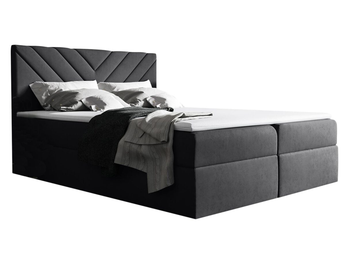 Łóżko Tapicerowane PRINCE 6 z Ukośnym Zagłówkiem