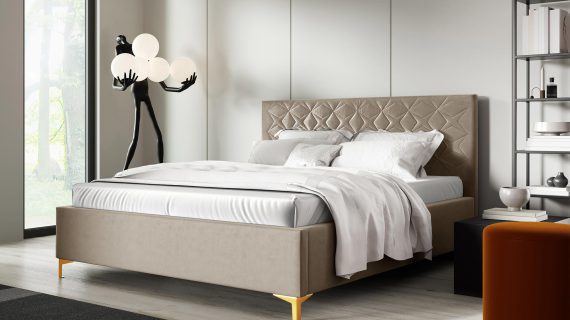 miniaturka Łóżko NIAS z Złotymi Nóżkami Luksusowy Styl