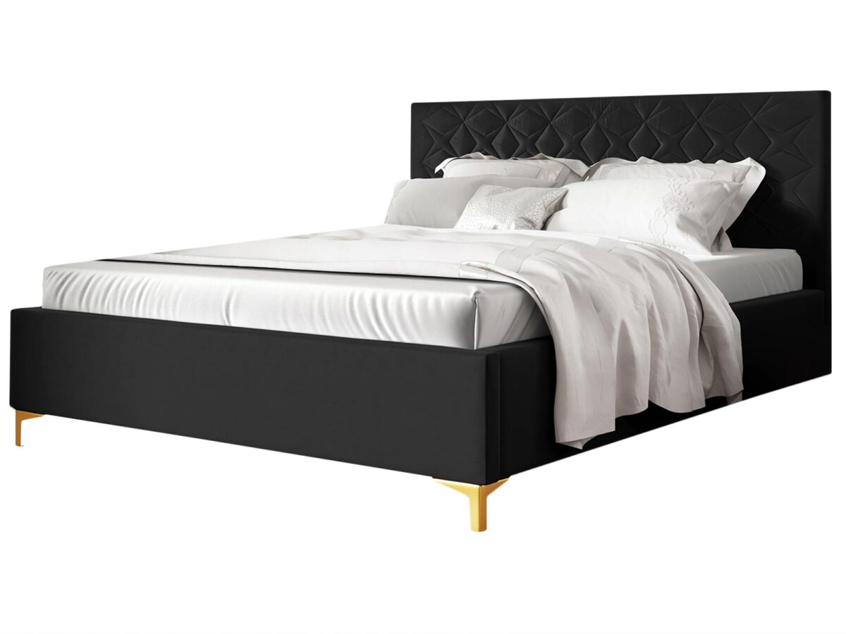 Łóżko NIAS z Złotymi Nóżkami Luksusowy Styl