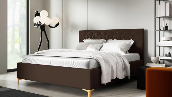 miniaturka Łóżko NIAS z Złotymi Nóżkami Luksusowy Styl