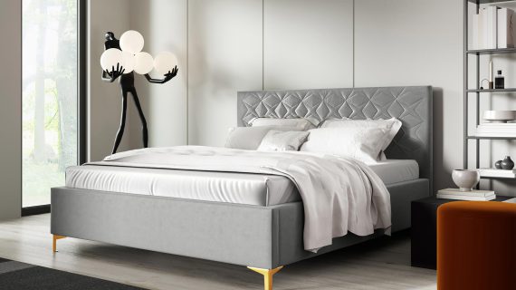 miniaturka Łóżko NIAS z Złotymi Nóżkami Luksusowy Styl