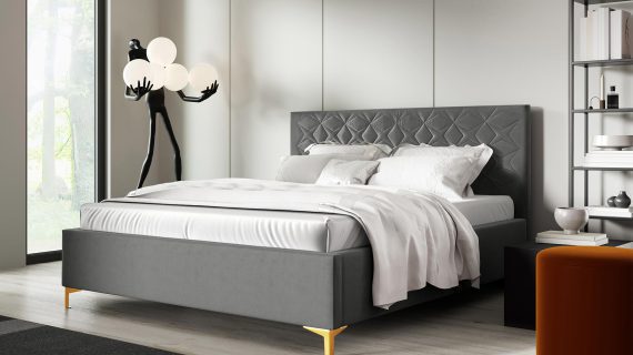 miniaturka Łóżko NIAS z Złotymi Nóżkami Luksusowy Styl