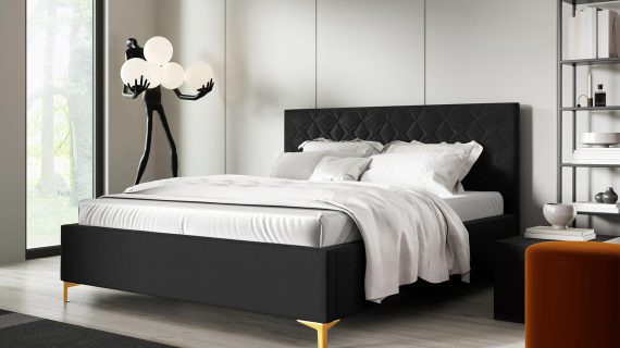 miniaturka Łóżko NIAS z Złotymi Nóżkami Luksusowy Styl