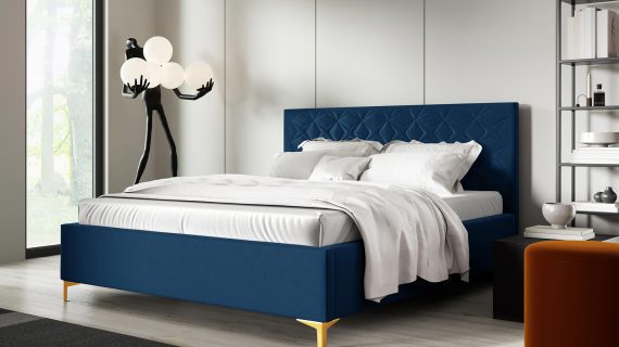 miniaturka Łóżko NIAS z Złotymi Nóżkami Luksusowy Styl