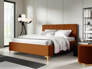 miniaturka Łóżko NIAS z Złotymi Nóżkami Luksusowy Styl