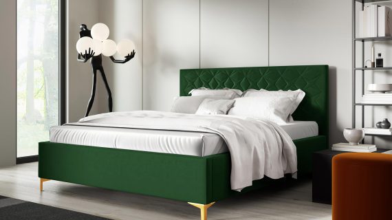 miniaturka Łóżko NIAS z Złotymi Nóżkami Luksusowy Styl