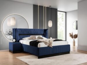 miniaturka Łóżko CARMELLO z Dekoracyjnym Zagłówkiem