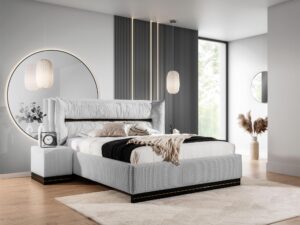 miniaturka Łóżko CARMELLO z Dekoracyjnym Zagłówkiem