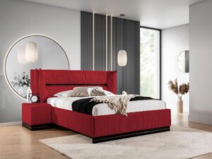 miniaturka Łóżko CARMELLO z Dekoracyjnym Zagłówkiem