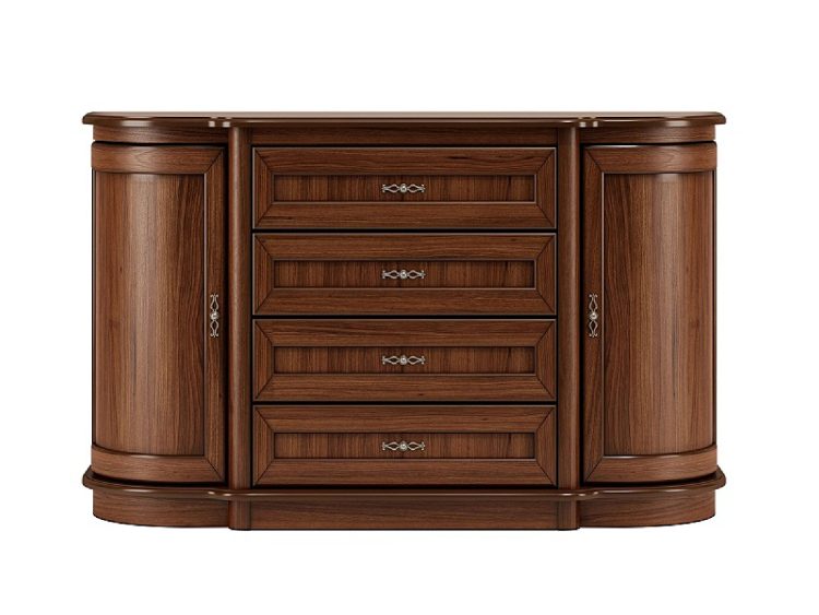 Klasyczna komoda z trzema dużymi szufladami i zaokrąglonymi bokami