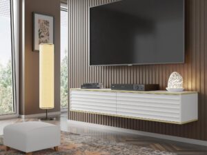 miniaturka Szafka RTV Wisząca Sereno ze Złotymi Akcentami