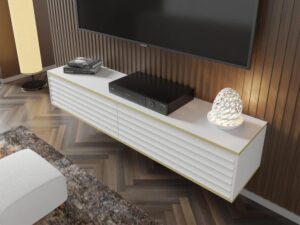 miniaturka Szafka RTV Wisząca Sereno ze Złotymi Akcentami