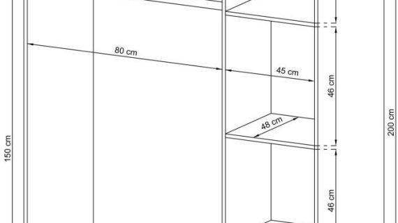 Szafa SIMENA 130cm Opcje Biały Sonoma Grafit - obrazek 7