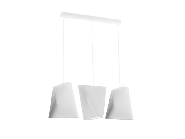 Lampa z trzema białymi kloszami – minimalizm loft