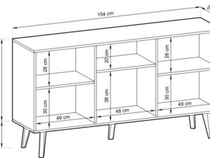 miniaturka Komoda Wierzba 154 cm Styl Dąb Artisan i Czerń