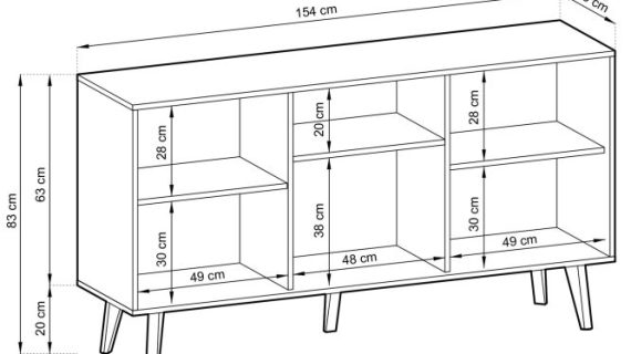 Komoda Wierzba 154 cm Styl Dąb Artisan i Czerń - obrazek 7