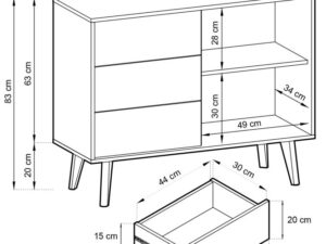 miniaturka Komoda Wierzba 104cm Elegancja w Kolorze Dąb i Czarny