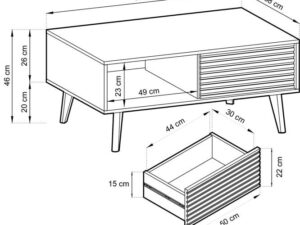 miniaturka Ława Wierzba 104cm Kontrastujący Styl Dąb i Czarny