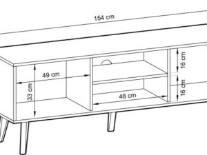 miniaturka Szafka RTV Wierzba 154cm Dąb Artisan Czarny Nowoczesny Design
