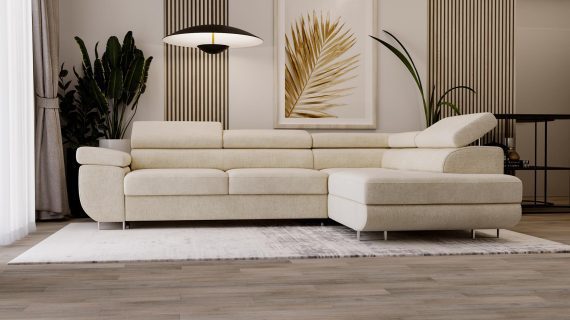 miniaturka Narożnik HAVANNA Beżowy z Funkcją Spania Relaks