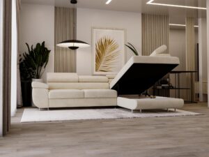 miniaturka Narożnik HAVANNA Beżowy z Funkcją Spania Relaks