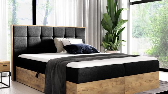 miniaturka Drewniane Łóżko Kontynentalne BRAGA 1