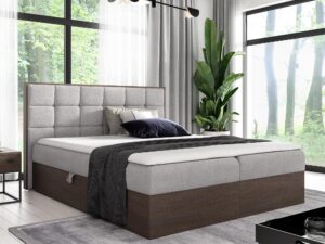 miniaturka Tapicerowane Łóżko BRAGA 1 z Drewnianymi Detalami