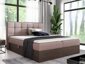 miniaturka Tapicerowane Łóżko BRAGA 1 z Drewnianymi Detalami