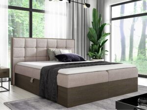 miniaturka Tapicerowane Łóżko BRAGA 1 z Drewnianymi Detalami