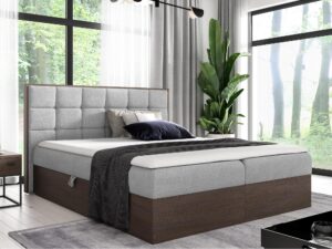 miniaturka Tapicerowane Łóżko BRAGA 1 z Drewnianymi Detalami