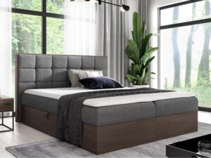 miniaturka Tapicerowane Łóżko BRAGA 1 z Drewnianymi Detalami