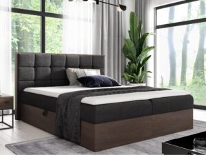 miniaturka Tapicerowane Łóżko BRAGA 1 z Drewnianymi Detalami