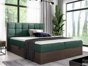 miniaturka Tapicerowane Łóżko BRAGA 1 z Drewnianymi Detalami